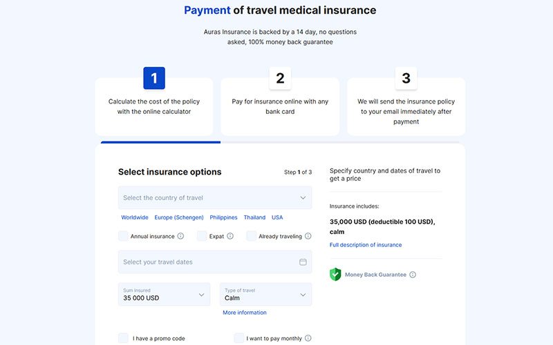 Auras Insurance Travel Medical Insurance